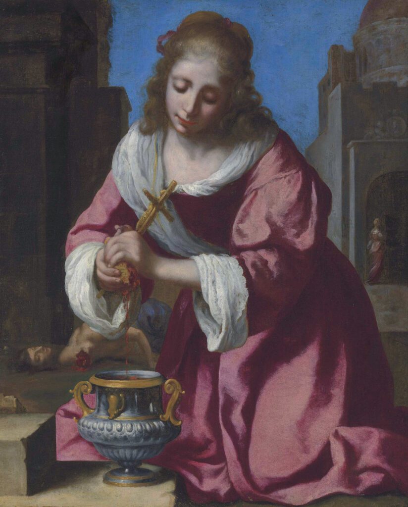 saint praxedis, by johannes vermeer